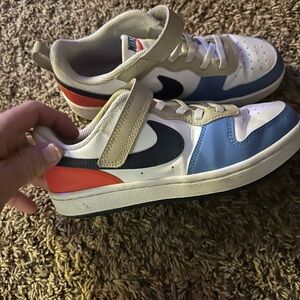 Nike Kids Blue, White, and Red Sneakers